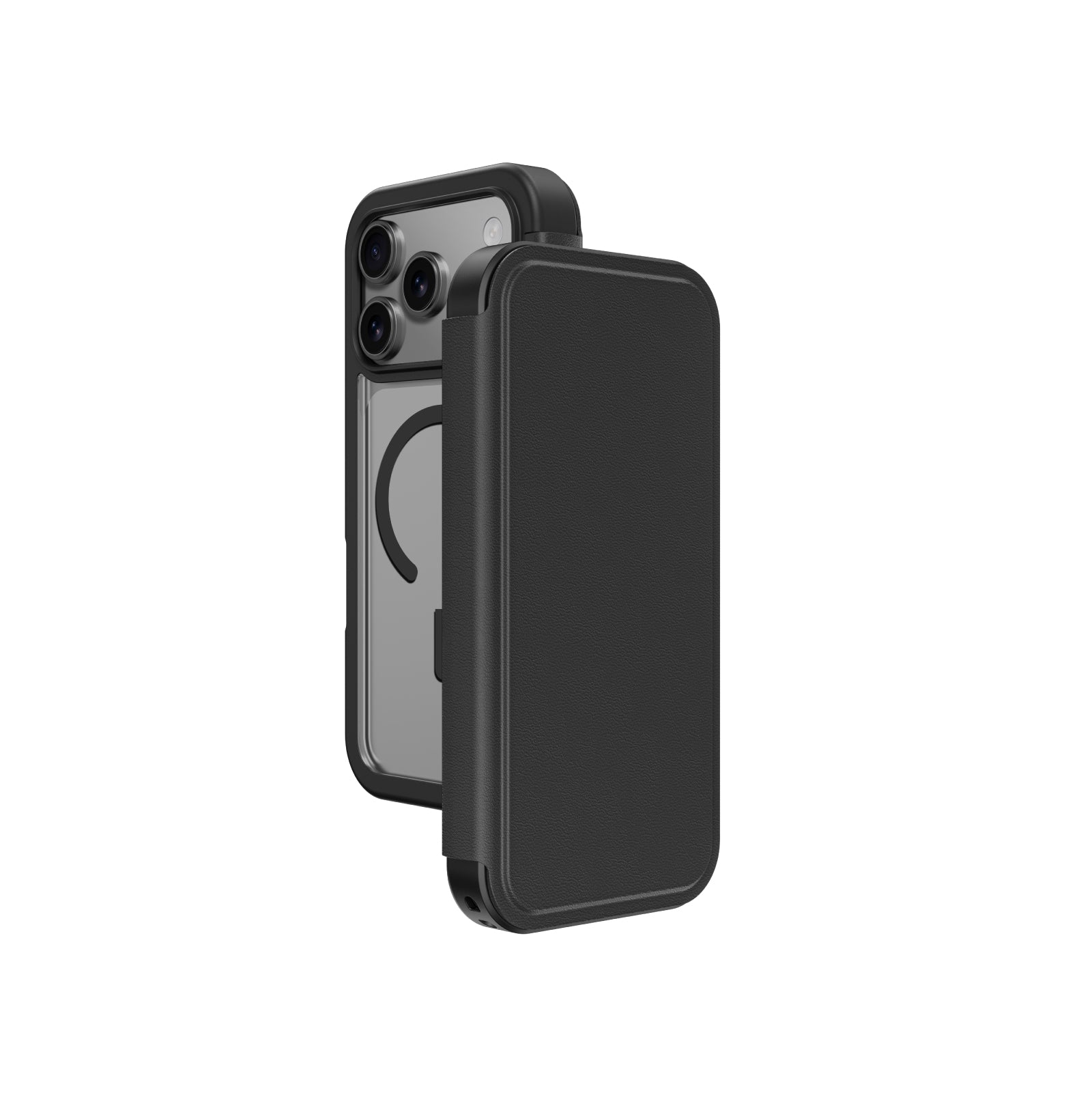 Amazingthing Glamour Folio Magsafe Drop Proof Case for Iphone 17 Pro Max - Black