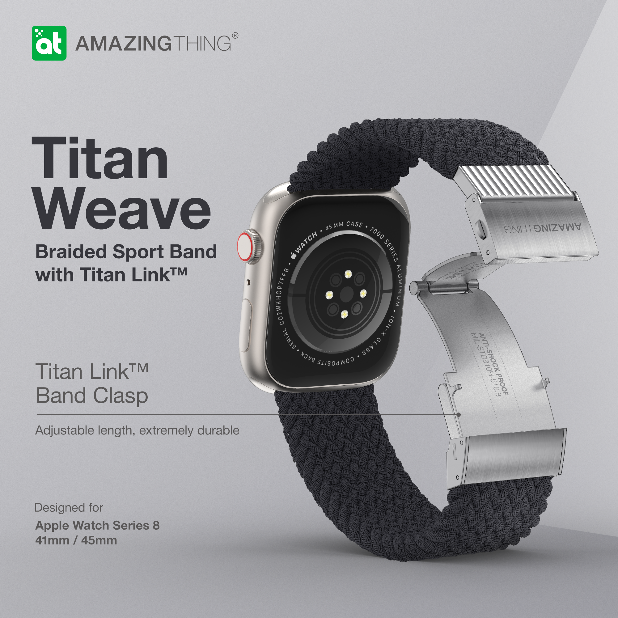 Amazingthing Titan Weave Band for Apple Watch (45/44/42mm) Amazingthing Titan Weave Band for Apple Watch (45/44/42mm)