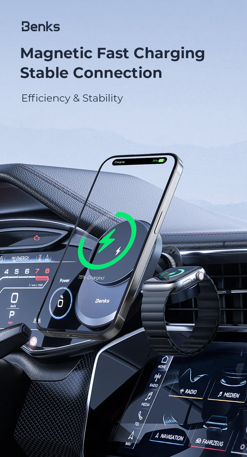 Benks Infinity 2-in-1 Wireless Car Charger Benks Infinity 2-in-1 Wireless Car Charger