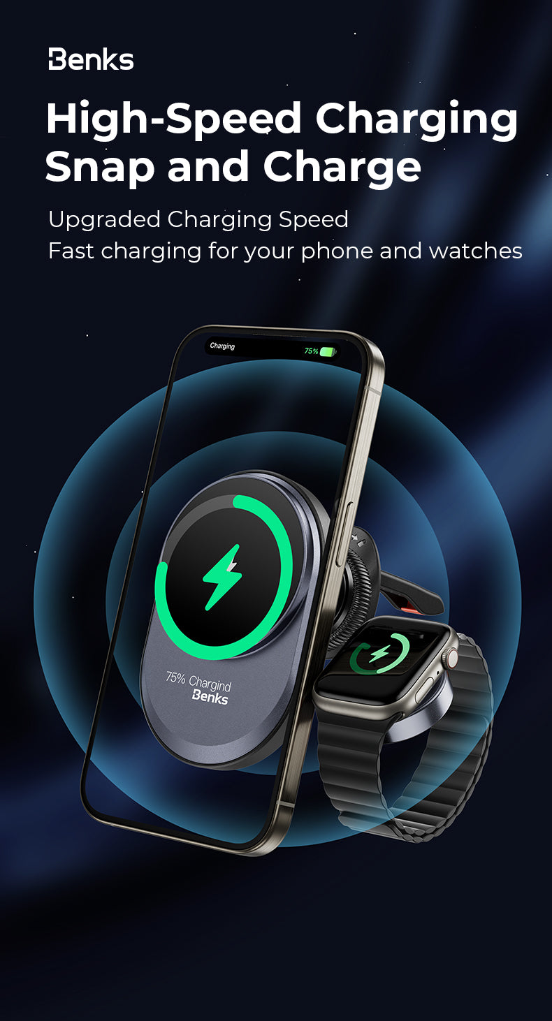 Benks Infinity 2-in-1 Wireless Car Charger Benks Infinity 2-in-1 Wireless Car Charger