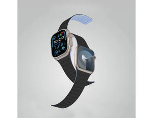 AT APPLE W Smoothie Mag Silicone Magnetic Band 49/45/41 MM Blue - ALAMAT