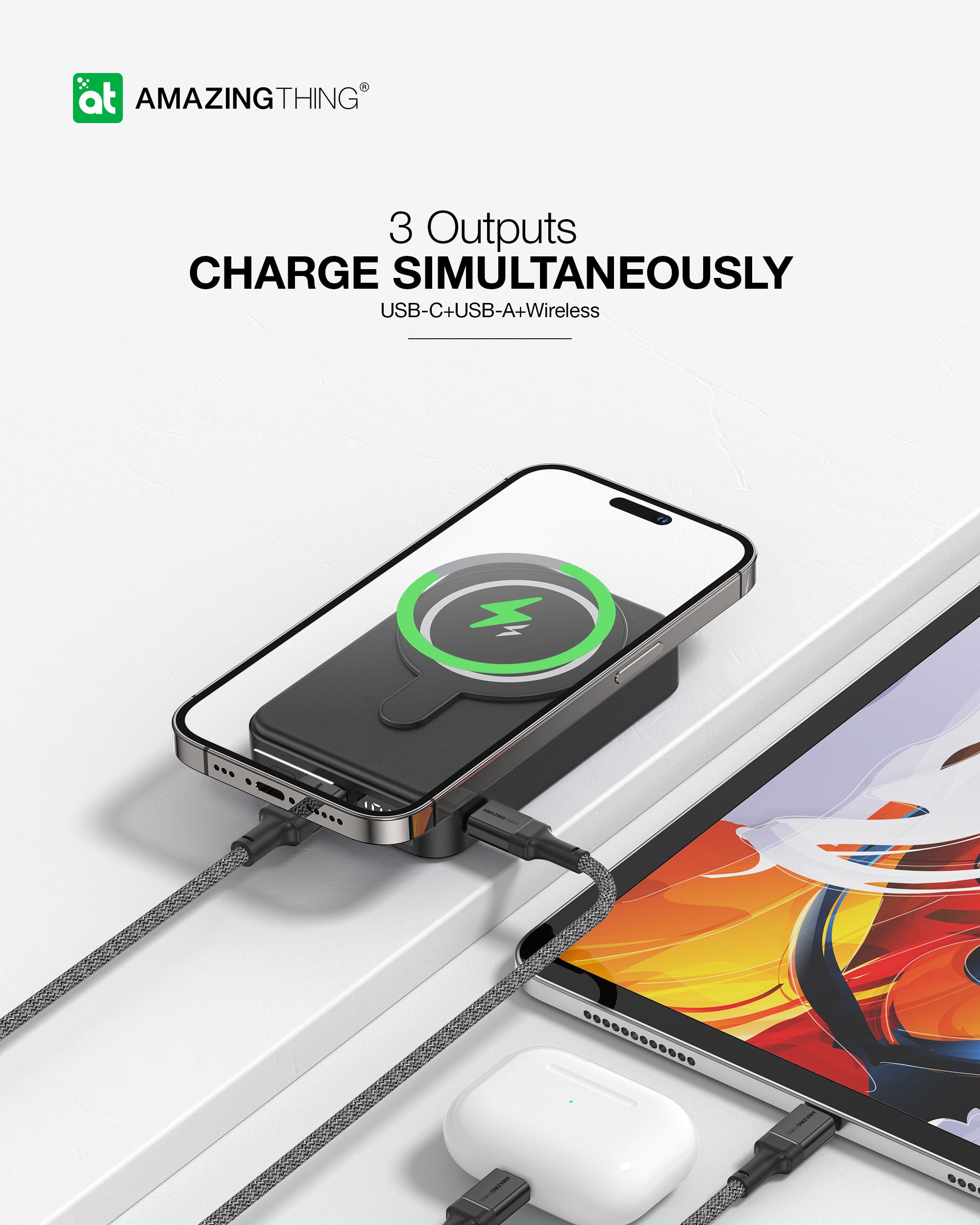 AMAZING THING THUNDER PRO MAG PD 10000MAH POWER BANK WITH HOLDER AMAZING THING THUNDER PRO MAG PD 10000MAH POWER BANK WITH HOLDER