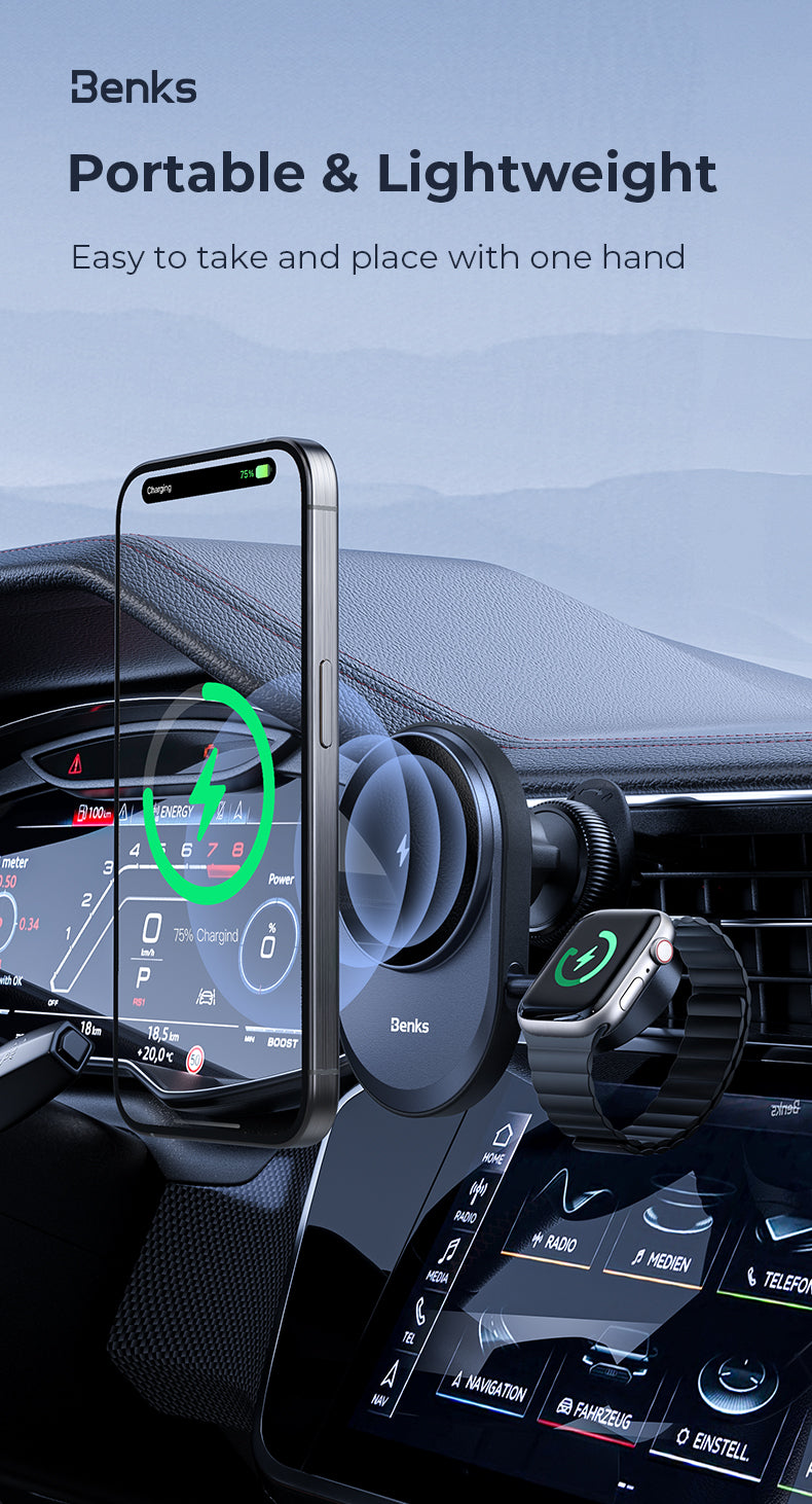 Benks Infinity 2-in-1 Wireless Car Charger Benks Infinity 2-in-1 Wireless Car Charger