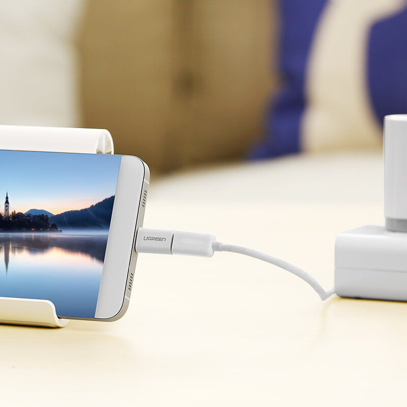 Ugreen Usb-C 3.1 To Micro Usb Adapter Abs Case - White Ugreen Usb-C 3.1 To Micro Usb Adapter Abs Case - White
