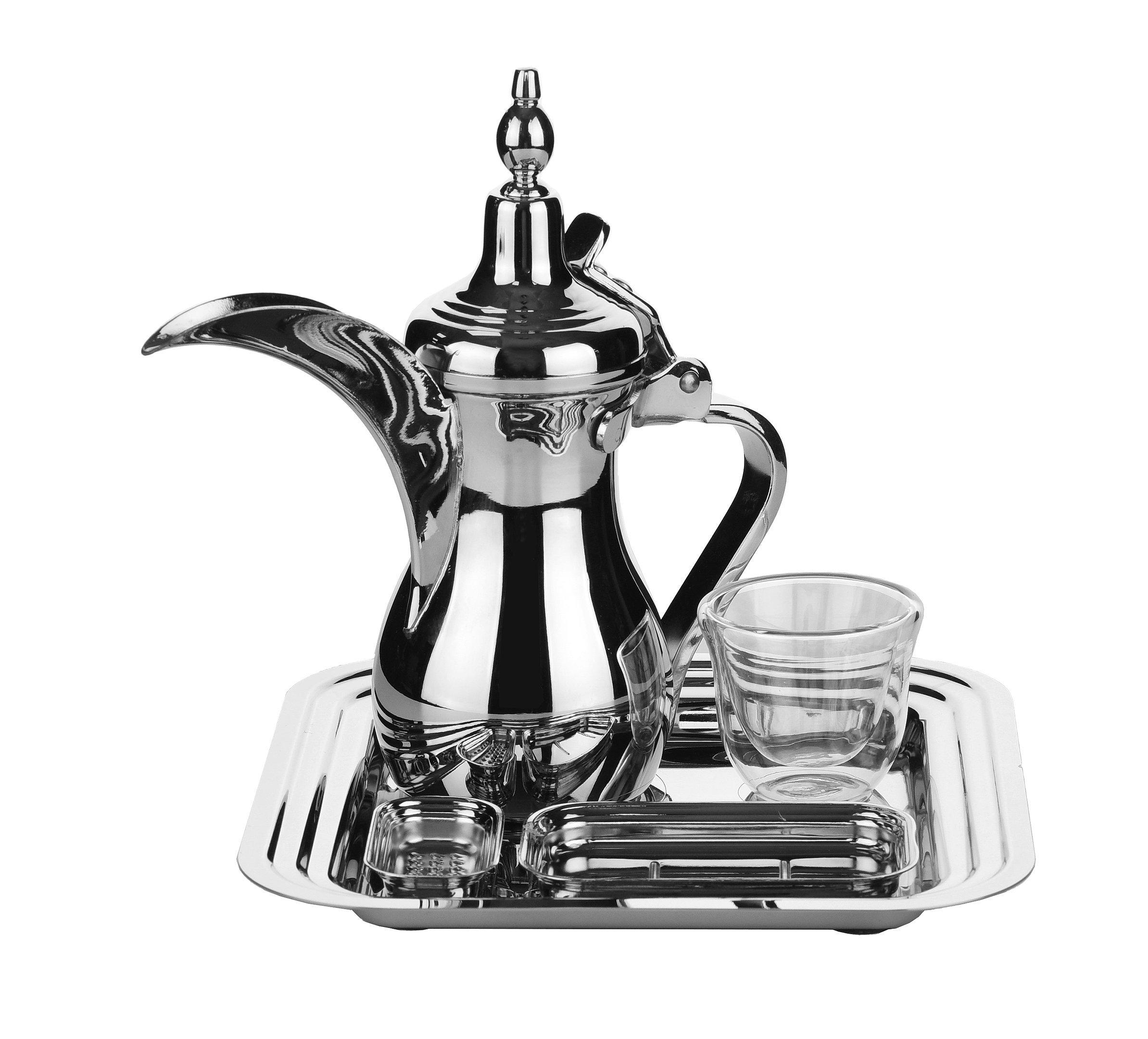 DEEM ARABIC COFFEE SERVING SET SILVER DEEM ARABIC COFFEE SERVING SET SILVER