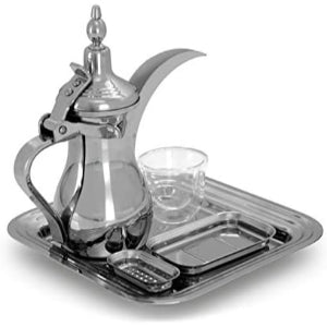 DEEM ARABIC COFFEE SERVING SET SILVER - ALAMAT
