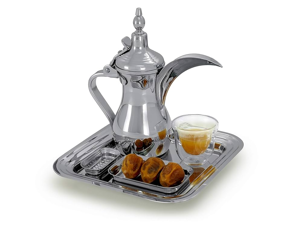 DEEM ARABIC COFFEE SERVING SET SILVER