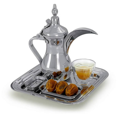 DEEM ARABIC COFFEE SERVING SET SILVER - ALAMAT