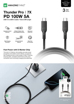 Amazingthing Thunder Pro I 7x USB-C to USB-C 100W 2m Cable - ALAMAT
