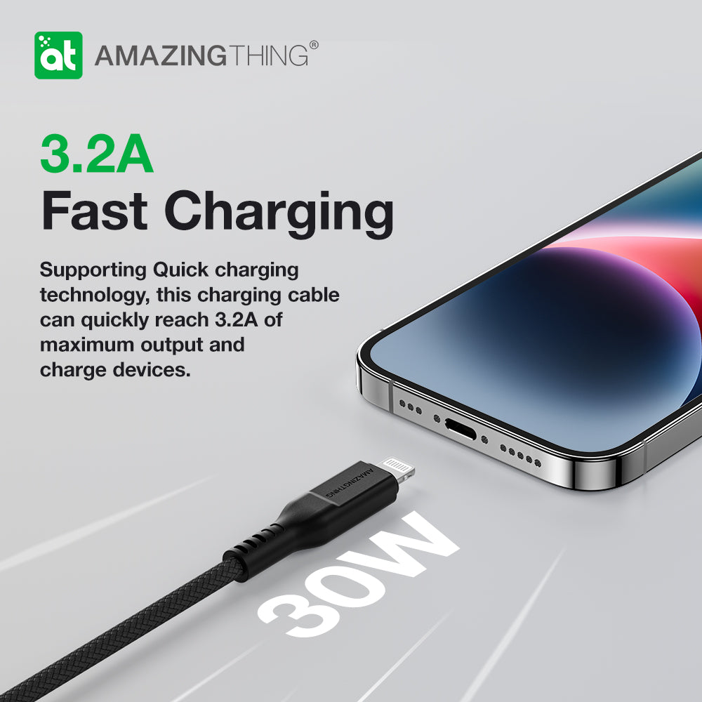 AMAZINGTHING THUNDER PRO USB-A TO LIGHTNING 3.2A 1.1M CABLE AMAZINGTHING THUNDER PRO USB-A TO LIGHTNING 3.2A 1.1M CABLE