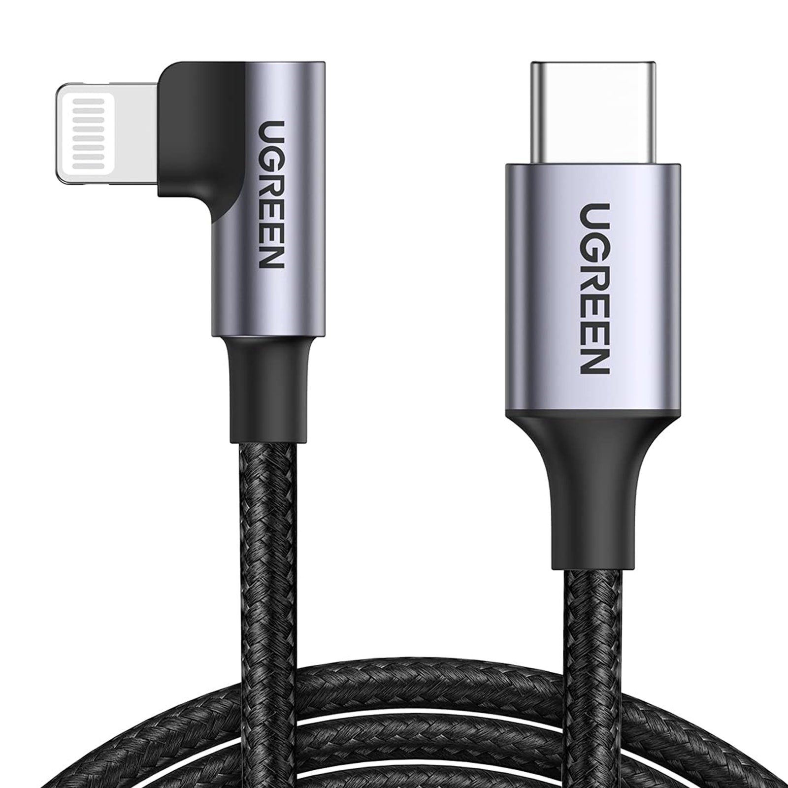 UGREEN USB-C to Angled Lightning Cable Aluminum Shell Braided 2M UGREEN USB-C to Angled Lightning Cable Aluminum Shell Braided 2M