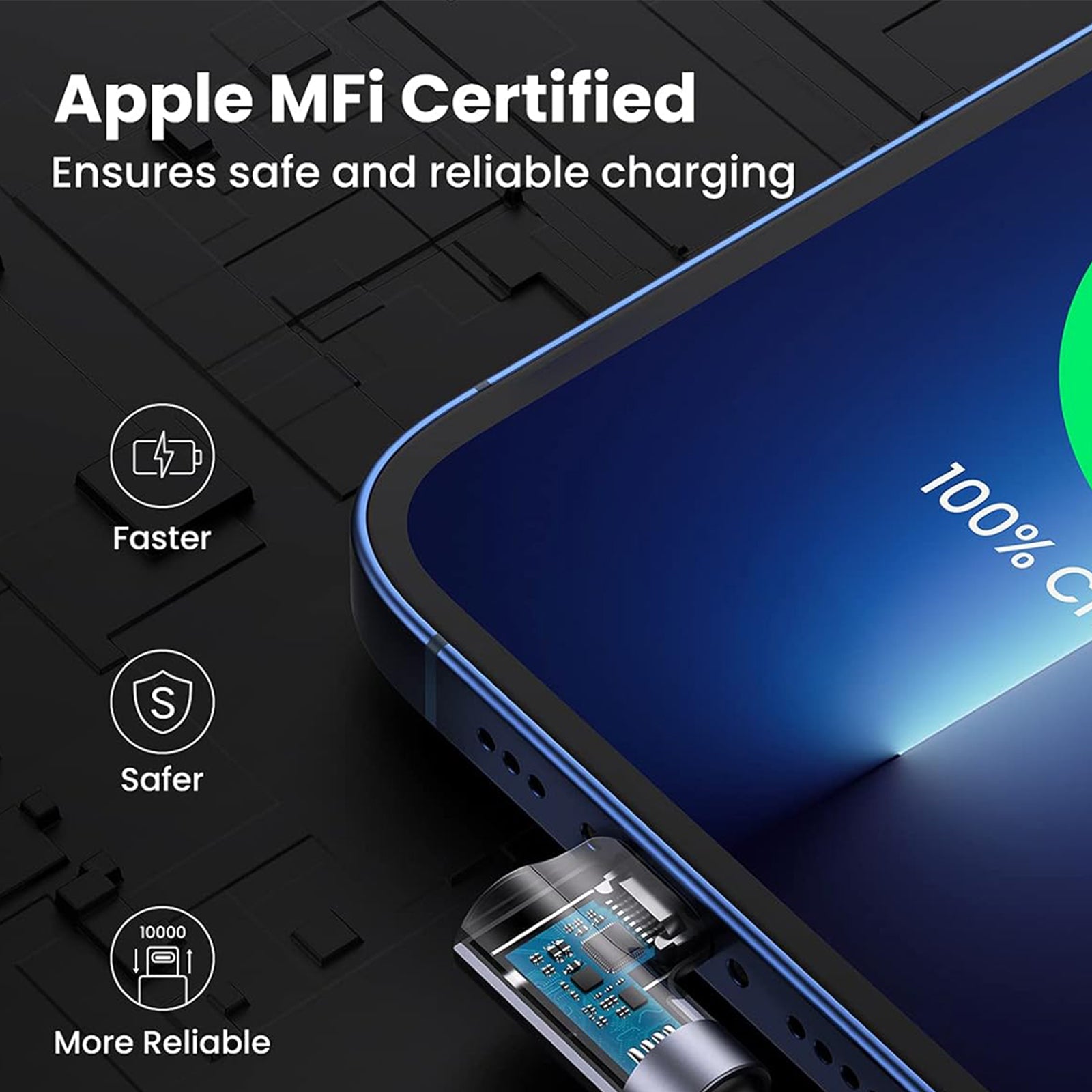 UGREEN USB-C to Angled Lightning Cable Aluminum Shell Braided 2M UGREEN USB-C to Angled Lightning Cable Aluminum Shell Braided 2M