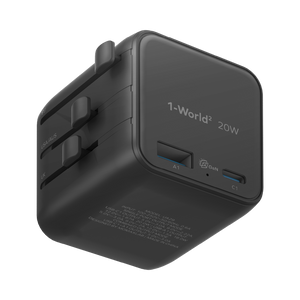 MOMAX 1-WORLD 20W UNIVERSAL 2 PORT TRAVEL ADAPTER - ALAMAT