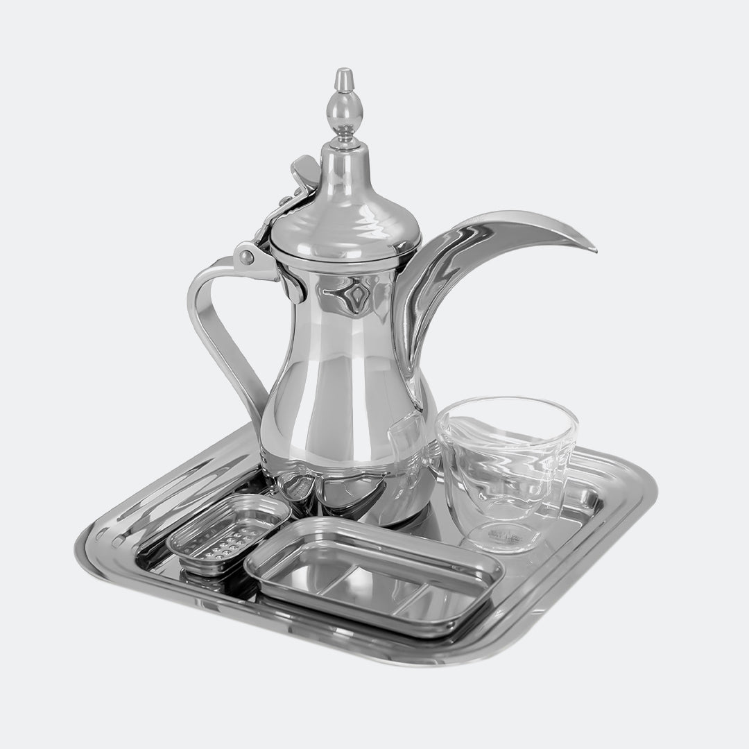 Deem Arabic Coffee Serving Set - Silver Deem Arabic Coffee Serving Set - Silver