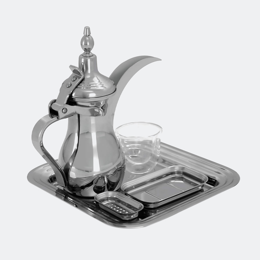 Deem Arabic Coffee Serving Set - Silver Deem Arabic Coffee Serving Set - Silver