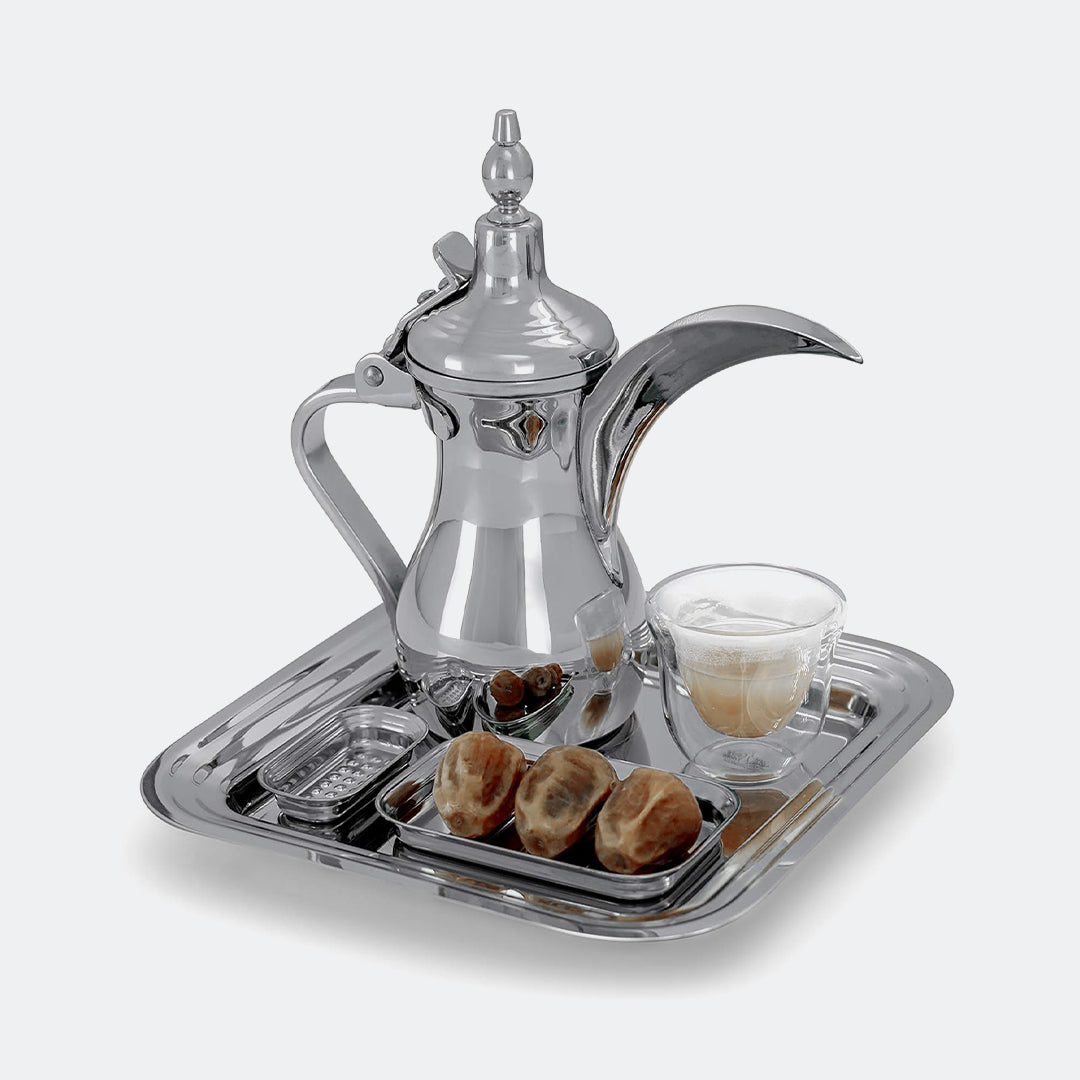 Deem Arabic Coffee Serving Set - Silver Deem Arabic Coffee Serving Set - Silver