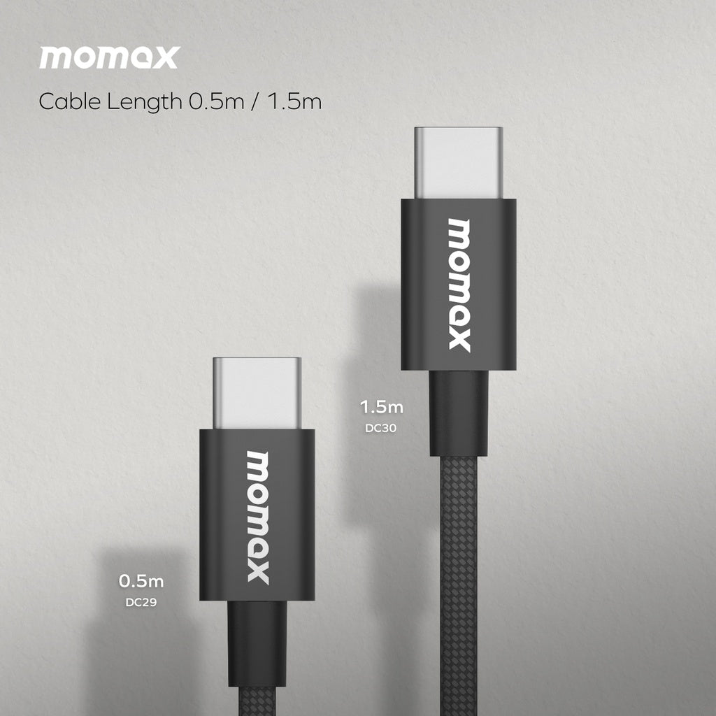 MOMAX ELITE 60W USB-C TO USB-C CABLE 1.5M MOMAX ELITE 60W USB-C TO USB-C CABLE 1.5M