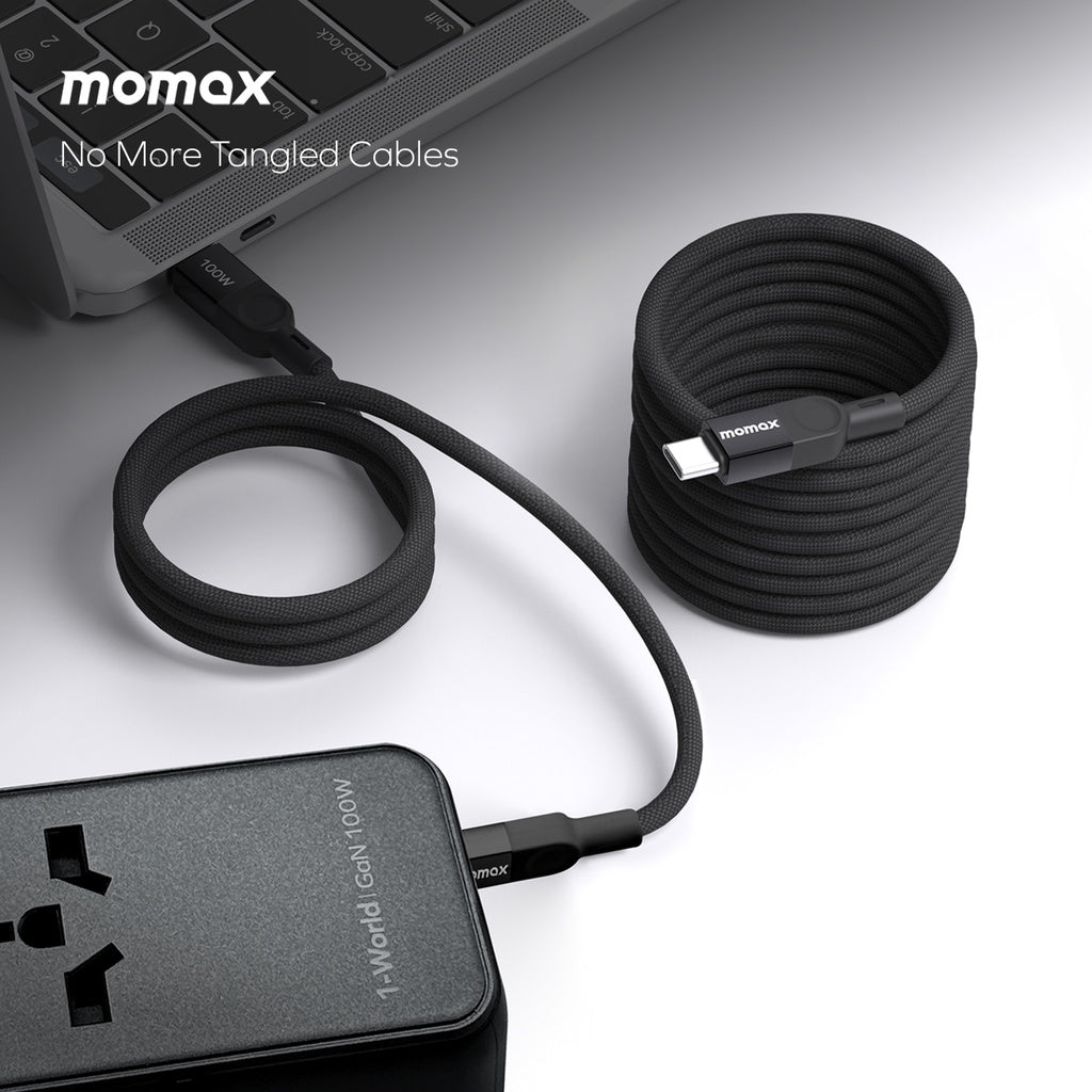 MOMAX ELITE MAG LINK 100W USB-C TO USB-C MAGNETIC CABLE 1M MOMAX ELITE MAG LINK 100W USB-C TO USB-C MAGNETIC CABLE 1M