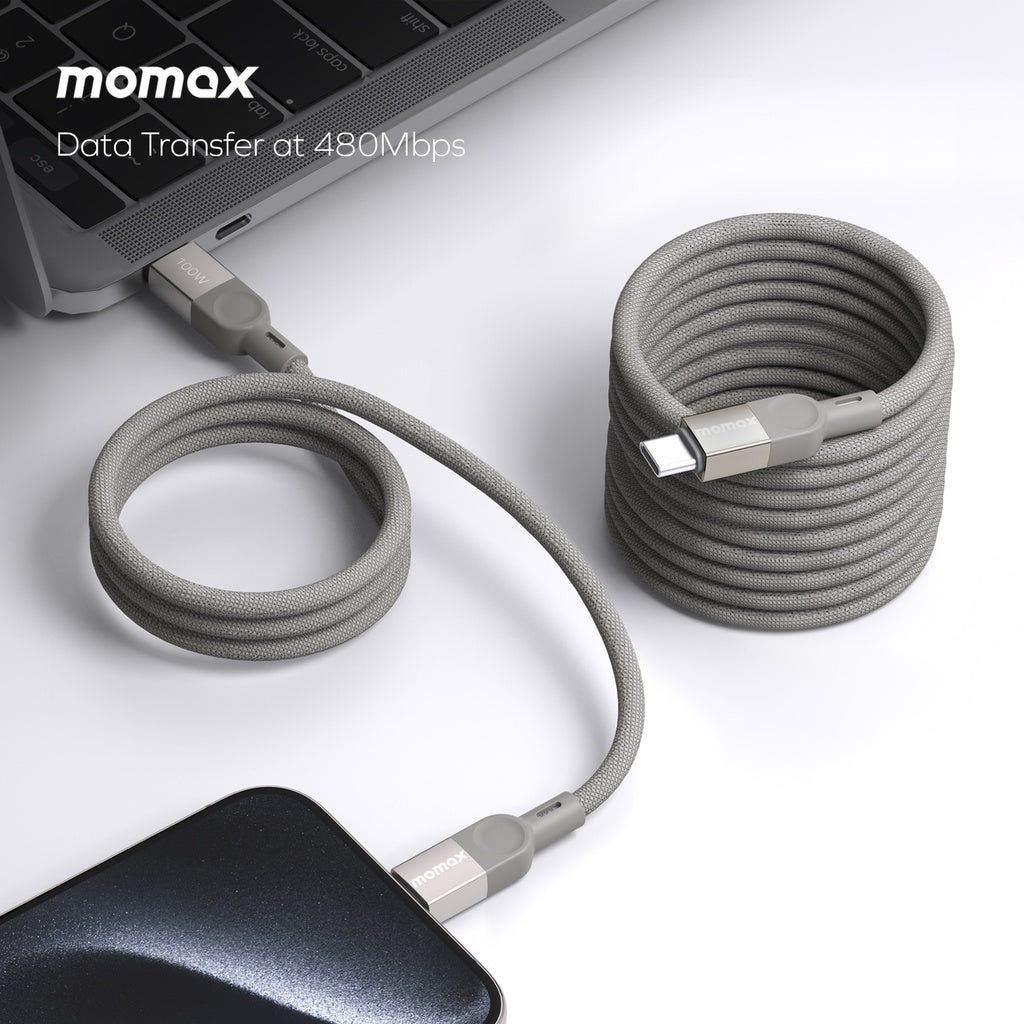 MOMAX ELITE MAG LINK 100W USB-C TO USB-C MAGNETIC CABLE 1M MOMAX ELITE MAG LINK 100W USB-C TO USB-C MAGNETIC CABLE 1M