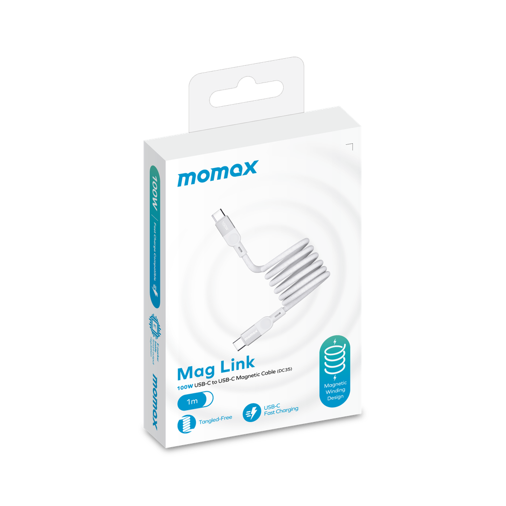 MOMAX ELITE MAG LINK 100W USB-C TO USB-C MAGNETIC CABLE 1M MOMAX ELITE MAG LINK 100W USB-C TO USB-C MAGNETIC CABLE 1M