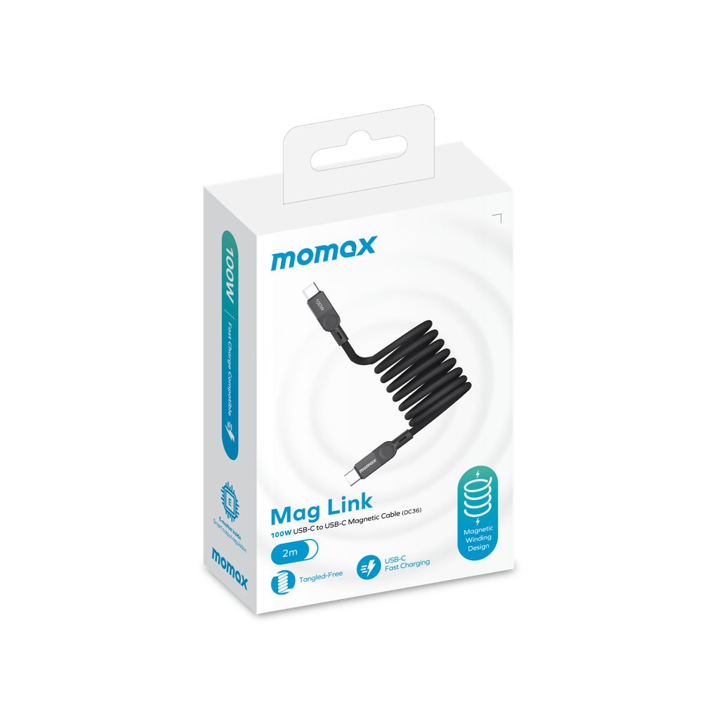 MOMAX ELITE MAG LINK 100W USB-C TO USB-C MAGNETIC CABLE 2M MOMAX ELITE MAG LINK 100W USB-C TO USB-C MAGNETIC CABLE 2M