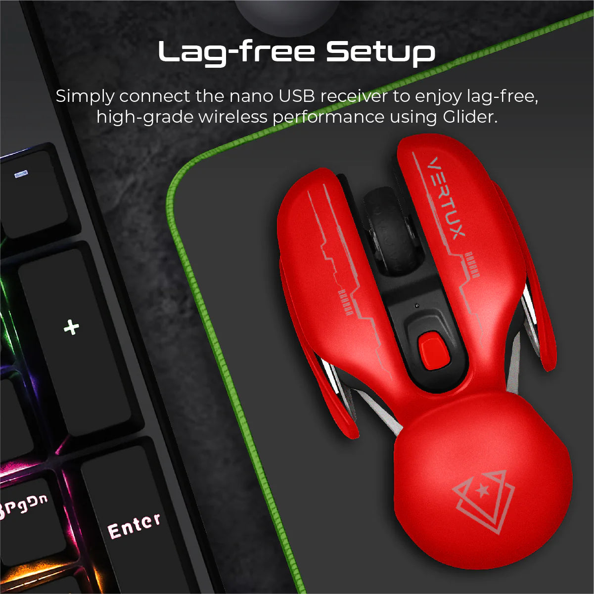 Vertux Glider High Performance Wireless Gaming Mouse Vertux Glider High Performance Wireless Gaming Mouse
