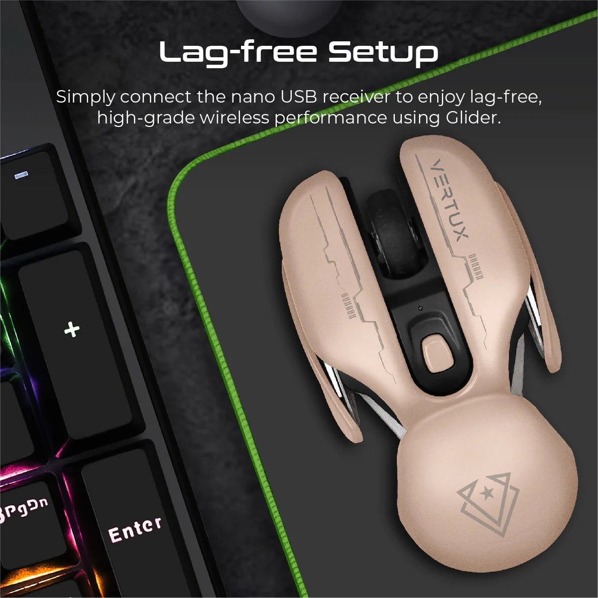 Vertux Glider High Performance Wireless Gaming Mouse Vertux Glider High Performance Wireless Gaming Mouse