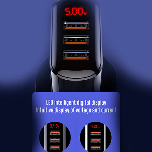 JOYROOM Leijing Series 3.4A Smart Digital Display Travel Charger - 3USB UK - BLACK JOYROOM Leijing Series 3.4A Smart Digital Display Travel Charger - 3USB UK - BLACK