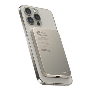 MOMAX Q.MAG X 5000mAh GEN2 15W ULTRA SLIM MAGSAFE WIRELESS POWER BANK - ALAMAT