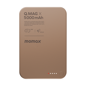 MOMAX Q.MAG X 5000mAh GEN2 15W ULTRA SLIM MAGSAFE WIRELESS POWER BANK - ALAMAT