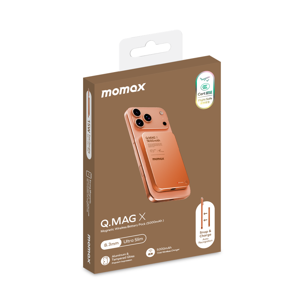 Momax Q.mag X 5000mAh Gen2 15W Ultra Slim Magsafe Wireless Power Bank Momax Q.mag X 5000mAh Gen2 15W Ultra Slim Magsafe Wireless Power Bank