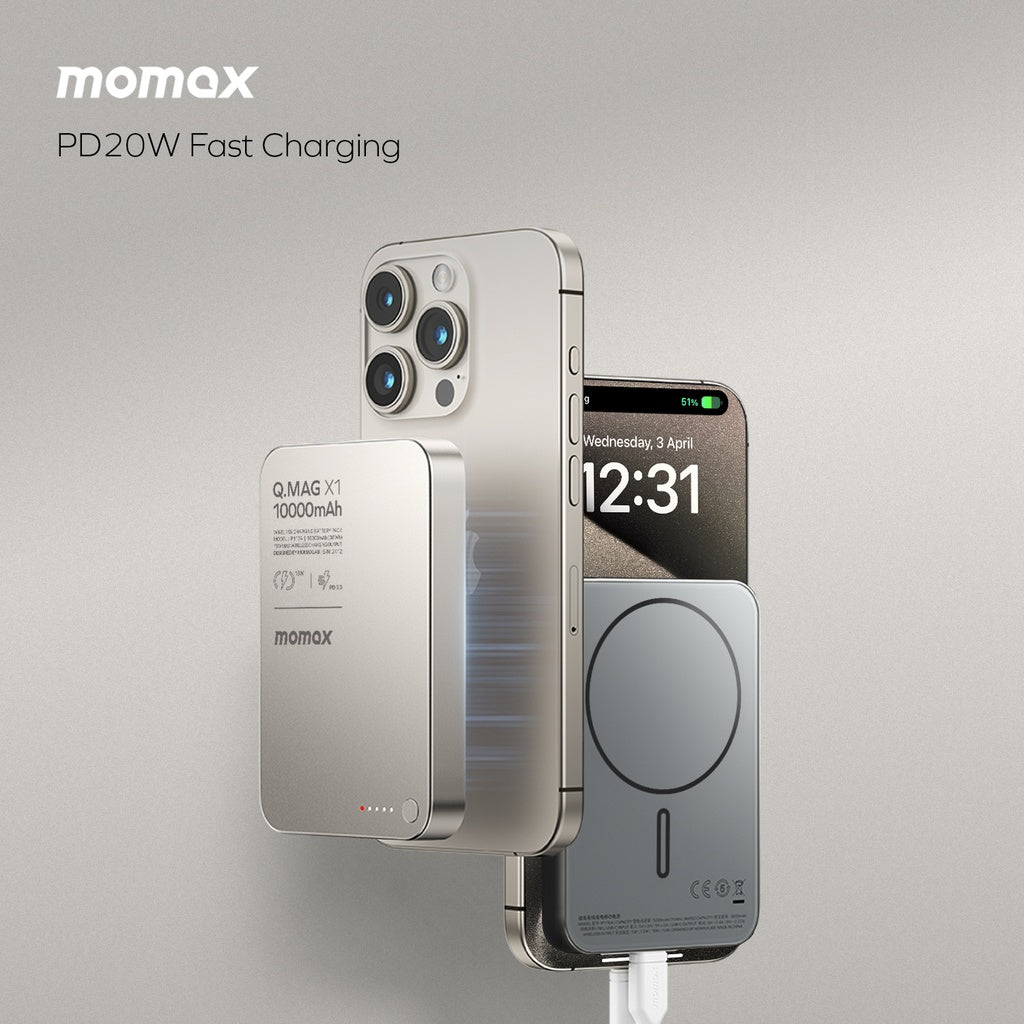 Momax Q.mag X1 10000mAh Gen2 15W Magsafe Wireless Power Bank Momax Q.mag X1 10000mAh Gen2 15W Magsafe Wireless Power Bank