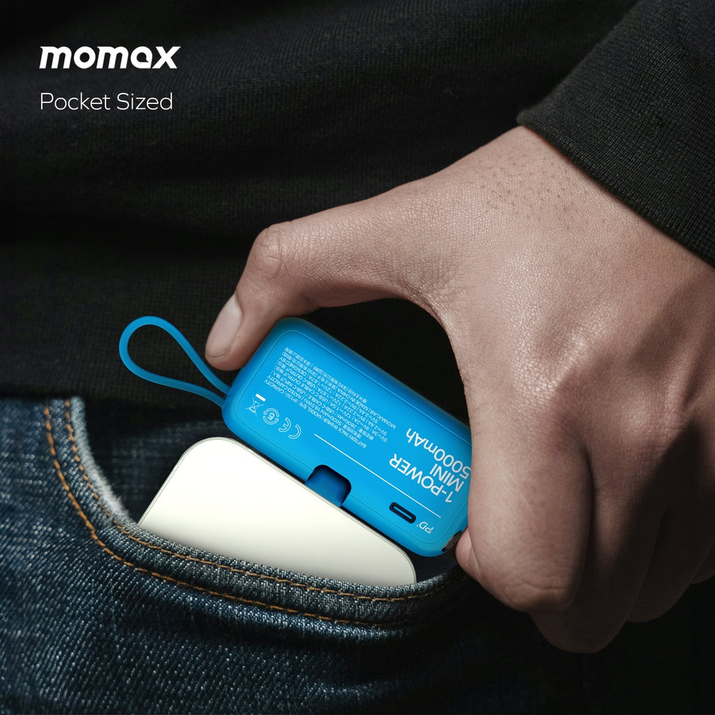 MOMAX 1-POWER MINI 5000mAh 3IN1 POWER BANK WITH LIGHTNING PLUG MOMAX 1-POWER MINI 5000mAh 3IN1 POWER BANK WITH LIGHTNING PLUG