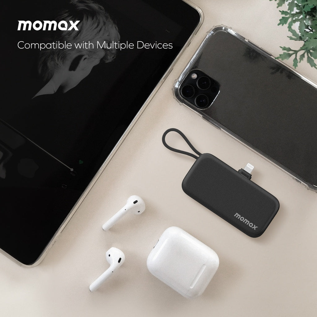 MOMAX 1-POWER MINI 5000mAh 3IN1 POWER BANK WITH LIGHTNING PLUG MOMAX 1-POWER MINI 5000mAh 3IN1 POWER BANK WITH LIGHTNING PLUG