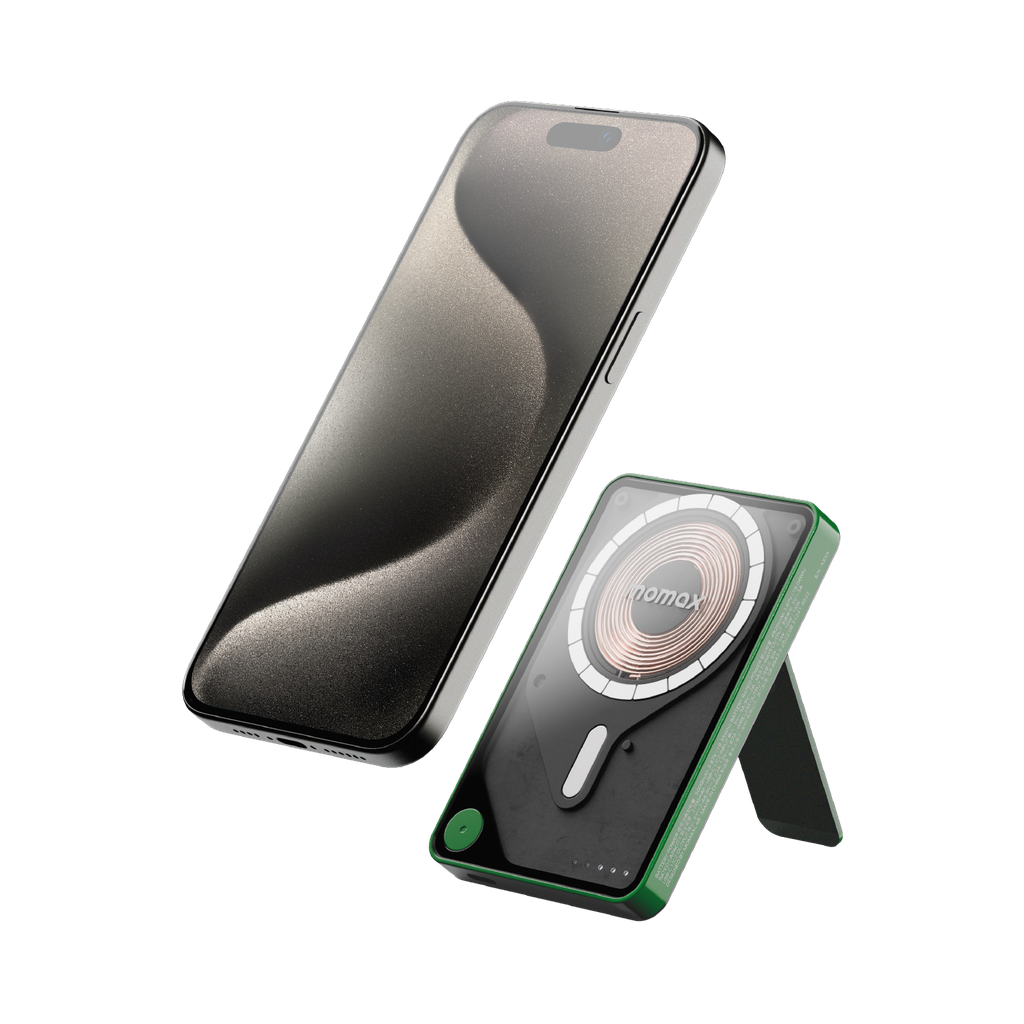 MOMAX 1-POWER X PRO 5000mAh MAGNETIC WIRELESS POWER BANK WITH STAND AND BUILT-IN USB-C CABLE MOMAX 1-POWER X PRO 5000mAh MAGNETIC WIRELESS POWER BANK WITH STAND AND BUILT-IN USB-C CABLE