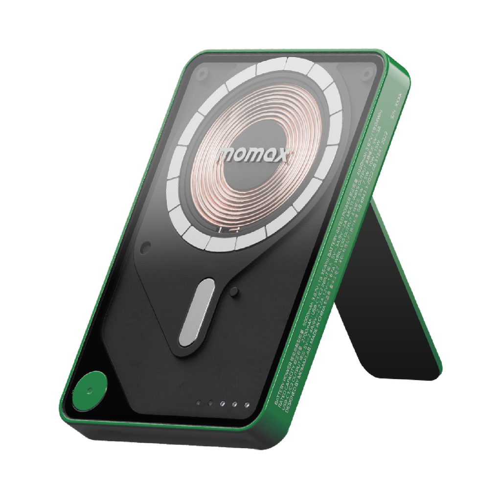 MOMAX 1-POWER X PRO 5000mAh MAGNETIC WIRELESS POWER BANK WITH STAND AND BUILT-IN USB-C CABLE MOMAX 1-POWER X PRO 5000mAh MAGNETIC WIRELESS POWER BANK WITH STAND AND BUILT-IN USB-C CABLE