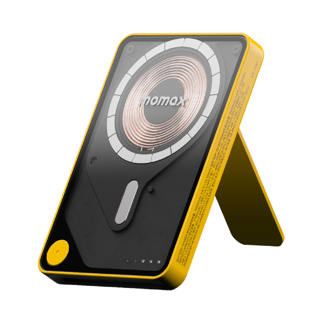 MOMAX 1-POWER X PRO 5000mAh MAGNETIC WIRELESS POWER BANK WITH STAND AND BUILT-IN USB-C CABLE MOMAX 1-POWER X PRO 5000mAh MAGNETIC WIRELESS POWER BANK WITH STAND AND BUILT-IN USB-C CABLE