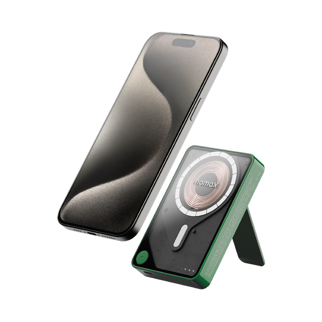 MOMAX 1-POWER X PRO+ 10000mAh MAGNETIC WIRELESS POWER BANK WITH STAND AND BUILT-IN USB-C CABLE MOMAX 1-POWER X PRO+ 10000mAh MAGNETIC WIRELESS POWER BANK WITH STAND AND BUILT-IN USB-C CABLE