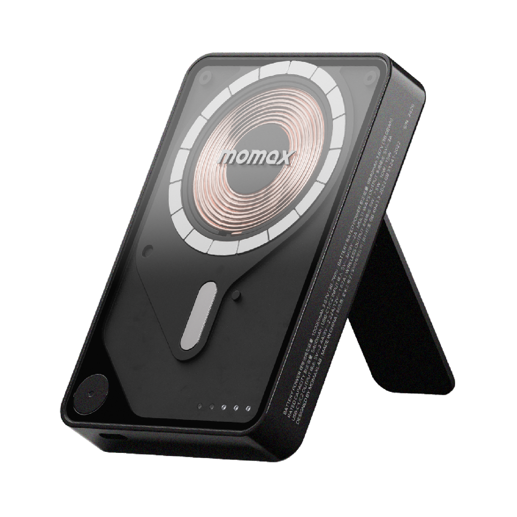 MOMAX 1-POWER X PRO+ 10000mAh MAGNETIC WIRELESS POWER BANK WITH STAND AND BUILT-IN USB-C CABLE MOMAX 1-POWER X PRO+ 10000mAh MAGNETIC WIRELESS POWER BANK WITH STAND AND BUILT-IN USB-C CABLE