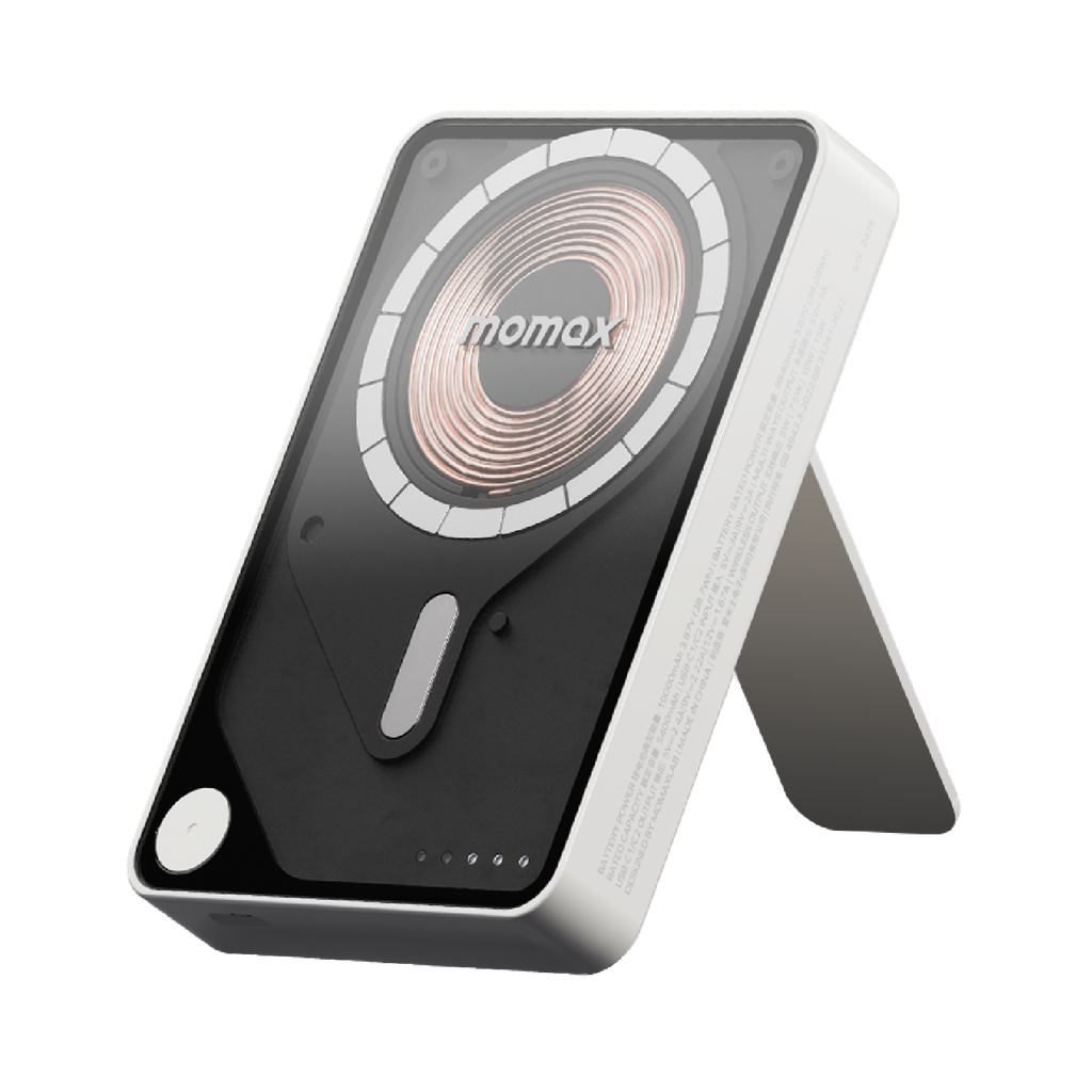 MOMAX 1-POWER X PRO+ 10000mAh MAGNETIC WIRELESS POWER BANK WITH STAND AND BUILT-IN USB-C CABLE MOMAX 1-POWER X PRO+ 10000mAh MAGNETIC WIRELESS POWER BANK WITH STAND AND BUILT-IN USB-C CABLE