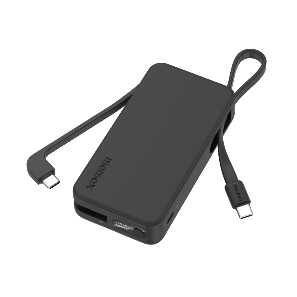 MOMAX 1-POWER VITAL+ 10000mAh POWER BANK WITH DUAL BUILT IN USB-C CABLE MOMAX 1-POWER VITAL+ 10000mAh POWER BANK WITH DUAL BUILT IN USB-C CABLE