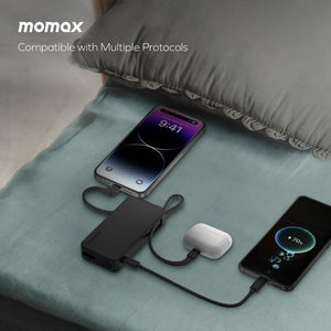 MOMAX 1-POWER VITAL+ 10000mAh POWER BANK WITH BUILT IN USB-C & LIGHTNING CABLE - ALAMAT