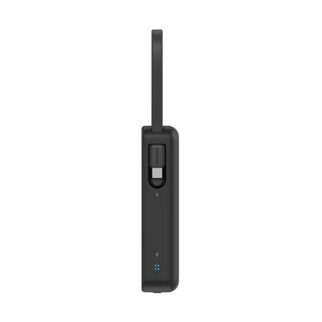 MOMAX 1-POWER VITAL+ 10000mAh POWER BANK WITH BUILT IN USB-C & LIGHTNING CABLE MOMAX 1-POWER VITAL+ 10000mAh POWER BANK WITH BUILT IN USB-C & LIGHTNING CABLE