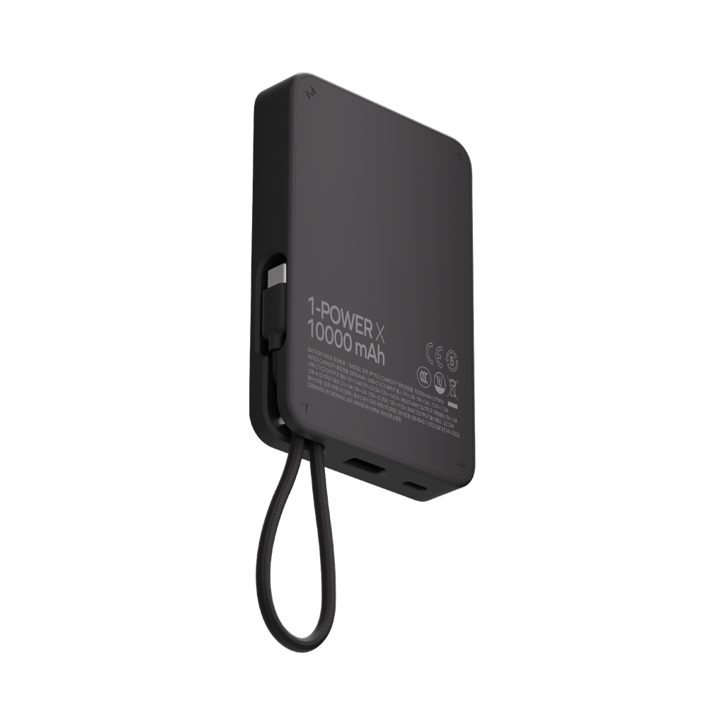 MOMAX 1-POWER X 10000mAh POWER BANK WITH BUILT-IN USB-C CABLE MOMAX 1-POWER X 10000mAh POWER BANK WITH BUILT-IN USB-C CABLE