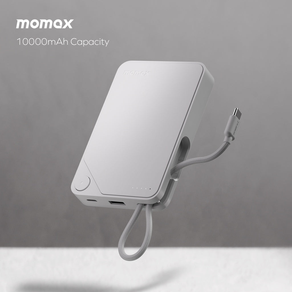 MOMAX 1-POWER X 10000mAh POWER BANK WITH BUILT-IN USB-C CABLE MOMAX 1-POWER X 10000mAh POWER BANK WITH BUILT-IN USB-C CABLE