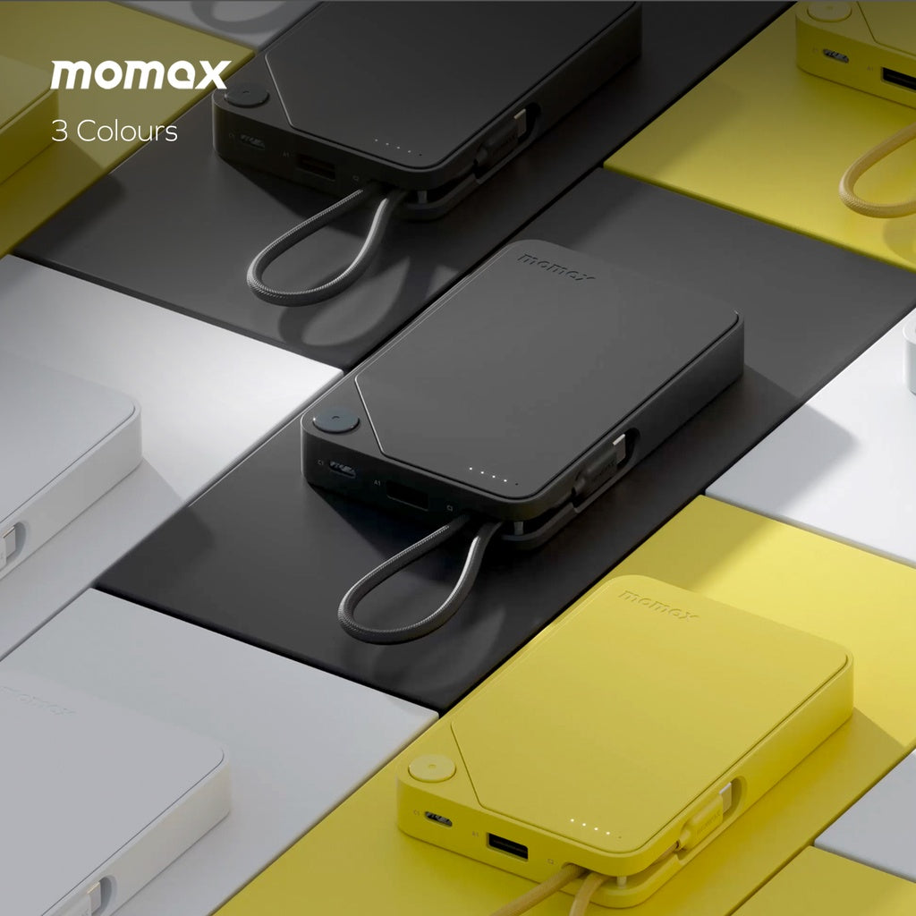 MOMAX 1-POWER X 10000mAh POWER BANK WITH BUILT-IN USB-C CABLE MOMAX 1-POWER X 10000mAh POWER BANK WITH BUILT-IN USB-C CABLE