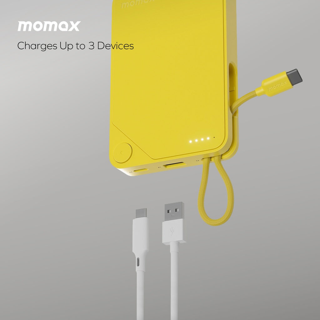 MOMAX 1-POWER X 10000mAh POWER BANK WITH BUILT-IN USB-C CABLE MOMAX 1-POWER X 10000mAh POWER BANK WITH BUILT-IN USB-C CABLE