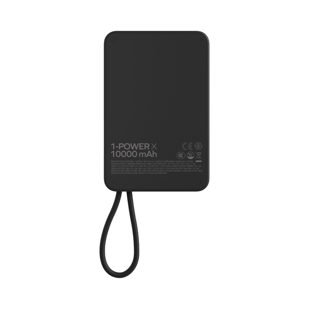 MOMAX 1-POWER X 10000mAh POWER BANK WITH BUILT-IN USB-C CABLE MOMAX 1-POWER X 10000mAh POWER BANK WITH BUILT-IN USB-C CABLE