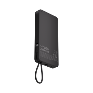 MOMAX 1-POWER X 20000mAh POWER BANK WITH BUILT-IN USB-C CABLE (Black) - ALAMAT