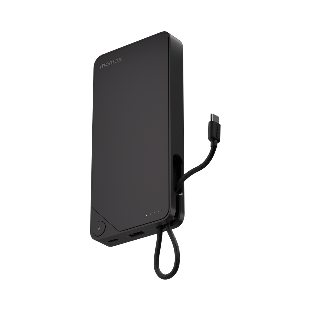 MOMAX 1-POWER X 20000mAh POWER BANK WITH BUILT-IN USB-C CABLE (Black) MOMAX 1-POWER X 20000mAh POWER BANK WITH BUILT-IN USB-C CABLE (Black)